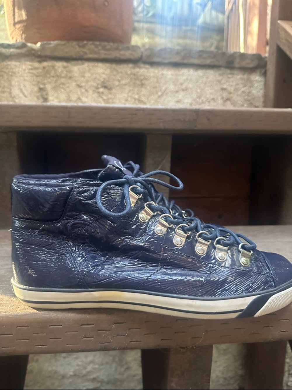 Coach Patent Finished High Top Sneakers - Picture 2 of 8